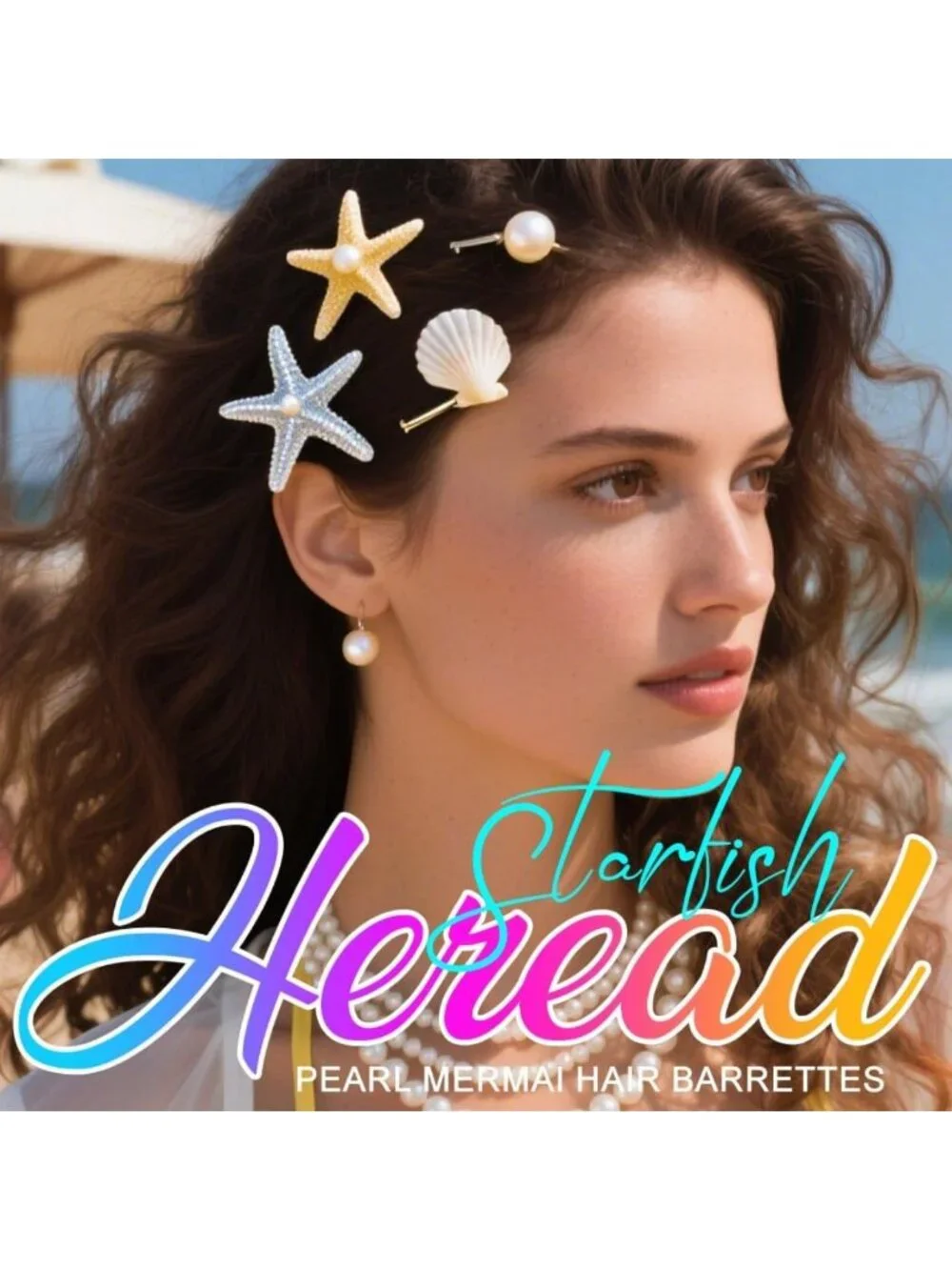 Mermaid Starfish Hair Pins Set - Pearl & Shell Hair Accessories for Women